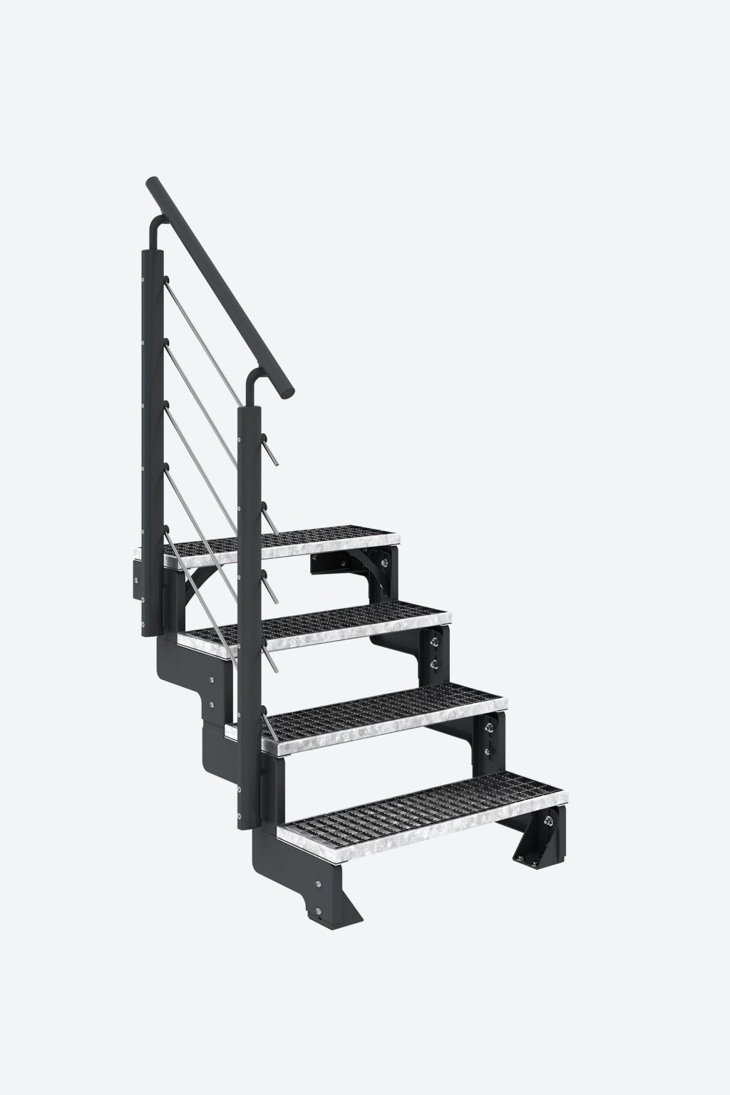 Venkovní schody GARDENTOP Antracit Premium s ocelovým roštem
