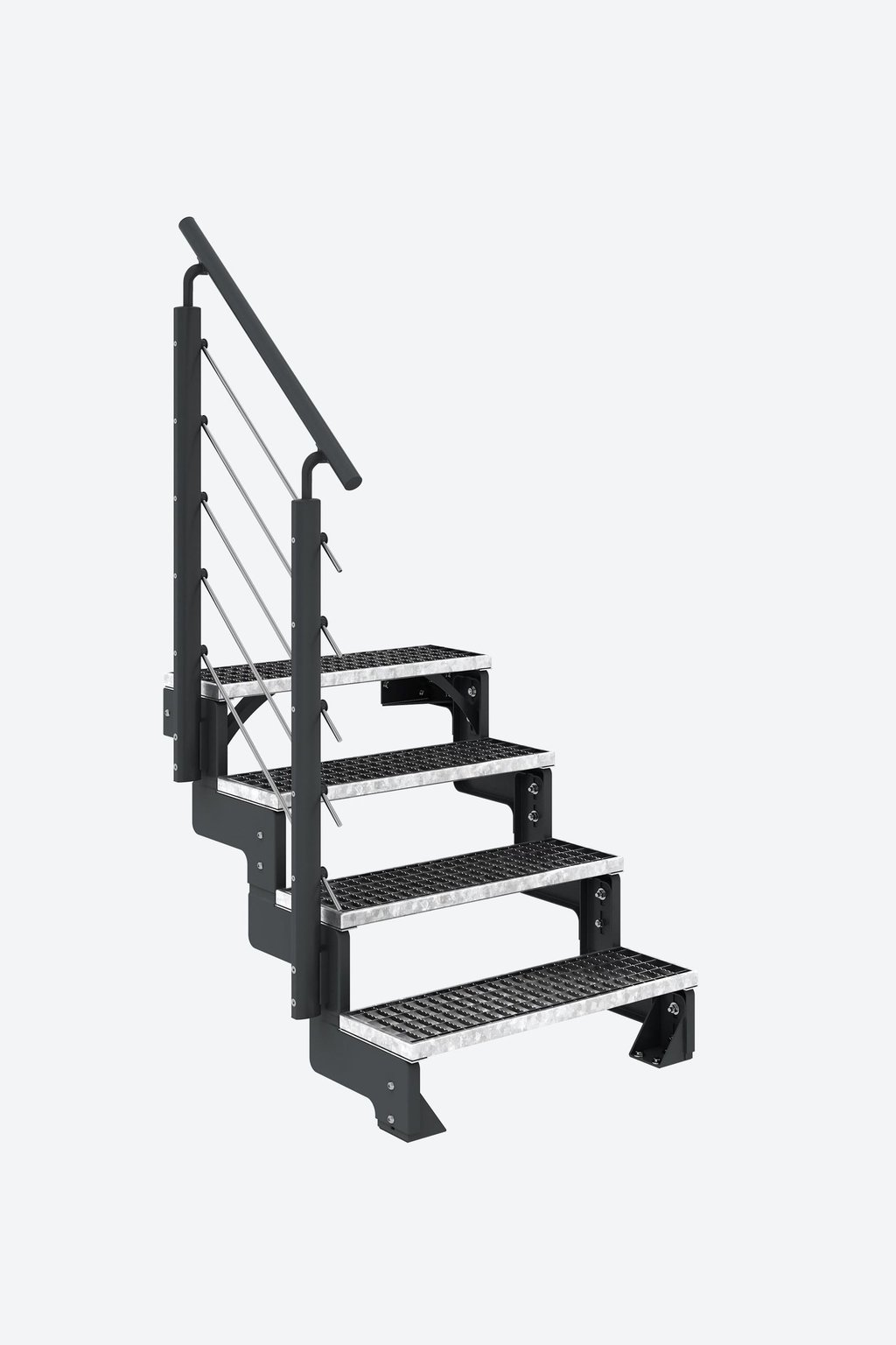 Venkovní schody GARDENTOP Antracit Premium s ocelovým roštem